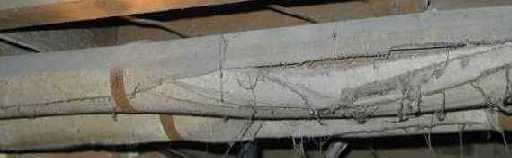 asbestos insulated heating pipe found in older homes